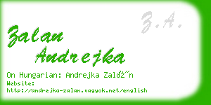 zalan andrejka business card